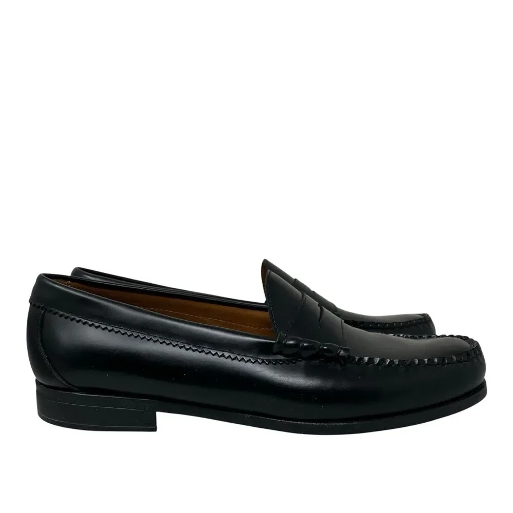J Crew Camden Penny Loafers Mens 10.5 Black Leather Career Wedding Shoes AV166
